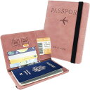 パスポートケース スキミング防止 パスポートカバー マルチケース 電波遮断 トラベルグッズ 薄型( ピンク)