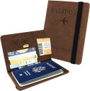 パスポートケース スキミング防止 パスポートカバー マルチケース 電波遮断 トラベルグッズ 薄型( ブラウン)