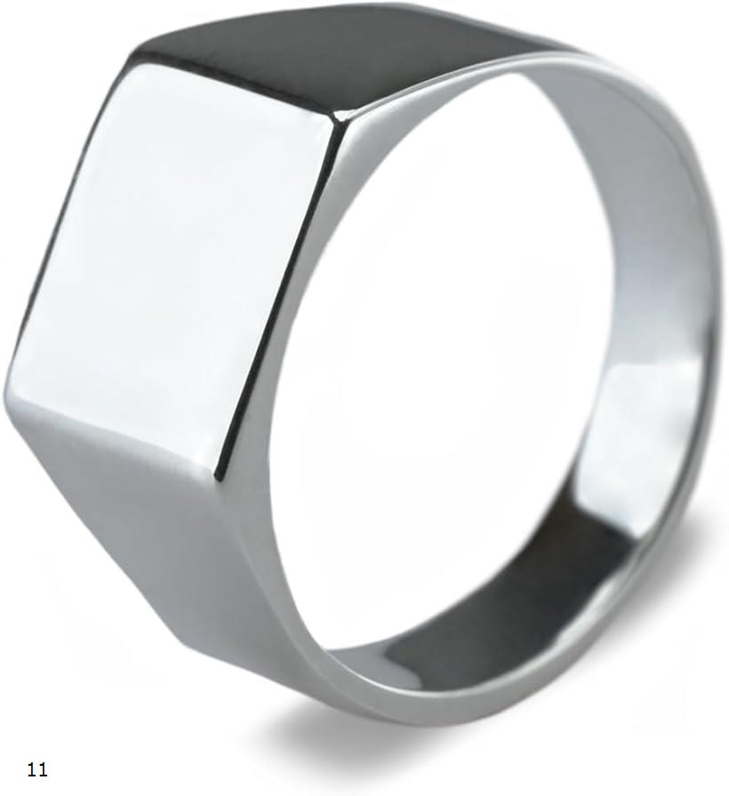 印台 リング シルバー925 指輪 シンプル シグネットリング メンズ レディース 男女兼用(シルバー)