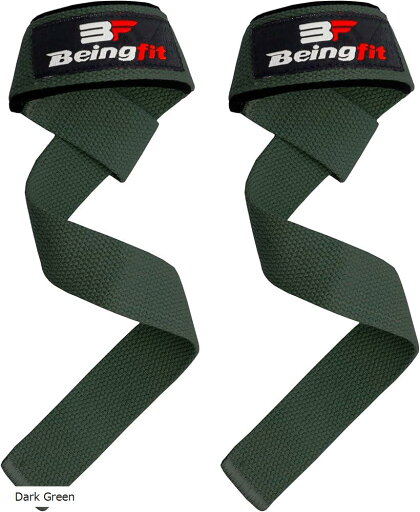 リストストラップ 筋トレ リフティングストラップ 2個セット 60cm ベンチプレス 握力補助 男女兼用 パット付き プロシリーズ(DARK GREEN) リストストラップ 筋トレ リフティングストラップ 2個セット 60cm ベンチプレス 握力補助 男女兼用 パット付き プロシリーズ(DARK GREEN)