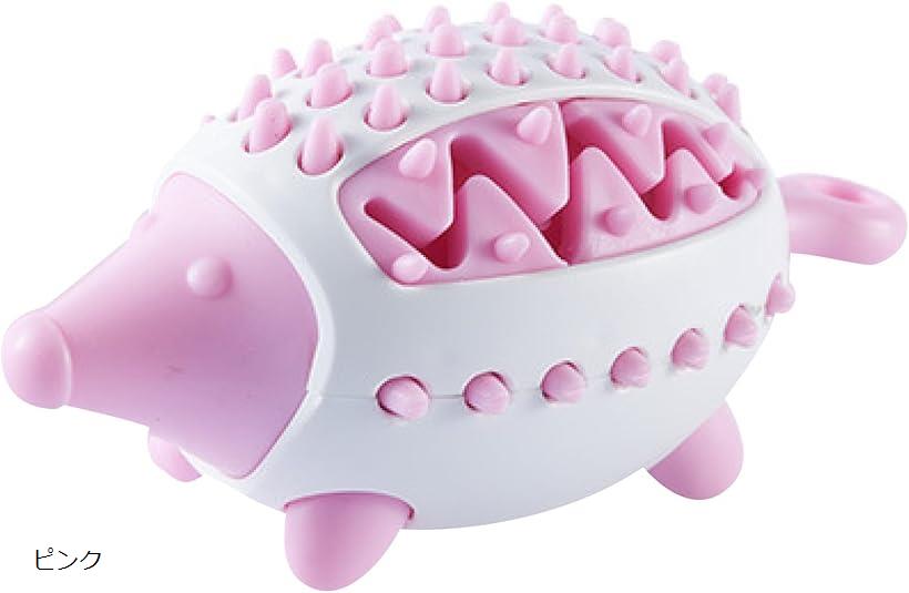 噛むおもちゃ 餌入れ おやつ入れ 知育トイ 犬用 歯磨き 早食い防止 玩具 小型 中型 大型犬 ピンク (ピ..