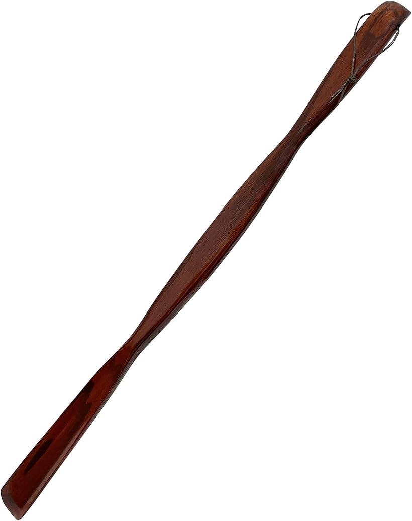 木製 ロング 靴べら 木目 64cm (ブラウン, 長さ:64cm)