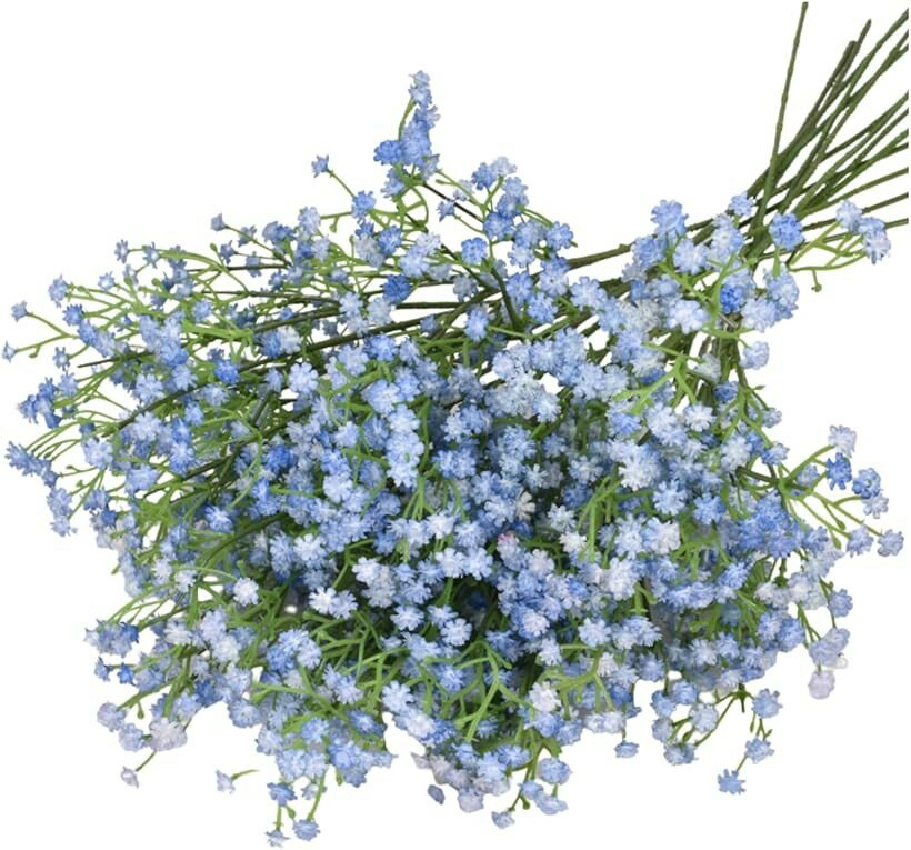 かすみ草 造花 アーティシャルフラワー 花束 ドライフラワー ブーケ インテリア 飾り 結婚式 ウェルカムスペース 撮影 (ブルー, 長い)