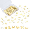 112個 レジン封入 犬 メタルパーツ 合金UVレジン デコパーツ ネックレス(犬-ゴールド, ゴールド)