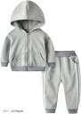 キッズ ジャージ ジュニア ライン入り パーカー スウェット パンツ 子供 上下セット 120cm(グレー, 120 Regular)