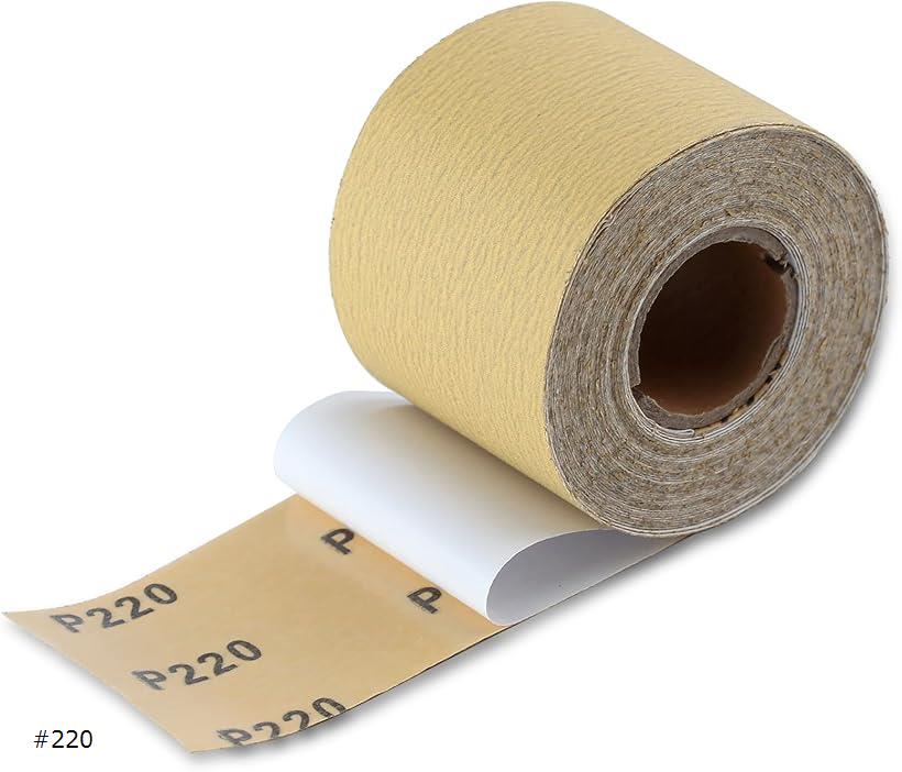 【楽天ランキング1位入賞】紙ヤスリ サンドペーパーロール 紙やすりロール ロールサンドペーパー 研磨ロール PSA 幅70mmx長さ9m #220 (イエロー,...
