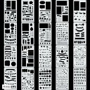 ステンシルシート 手帳用 描画 テンプレート 小型 模様 アルファベット