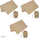 ブランケット 100x140cm コンパクト 携帯用 防災 旅行用 x3(Sand x3, スモール)(4)