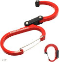多機能カラビナ型フック 荷重 22kg 1個入り(レッド)