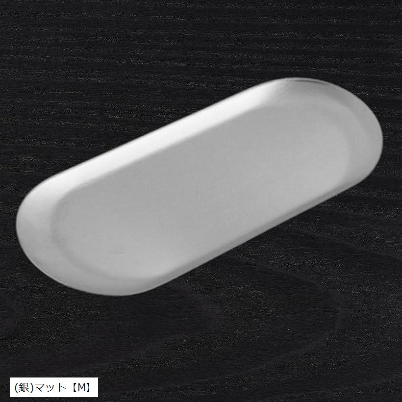 ステンレストレー 金属製コイントレイ (マットシルバー, ミディアム)