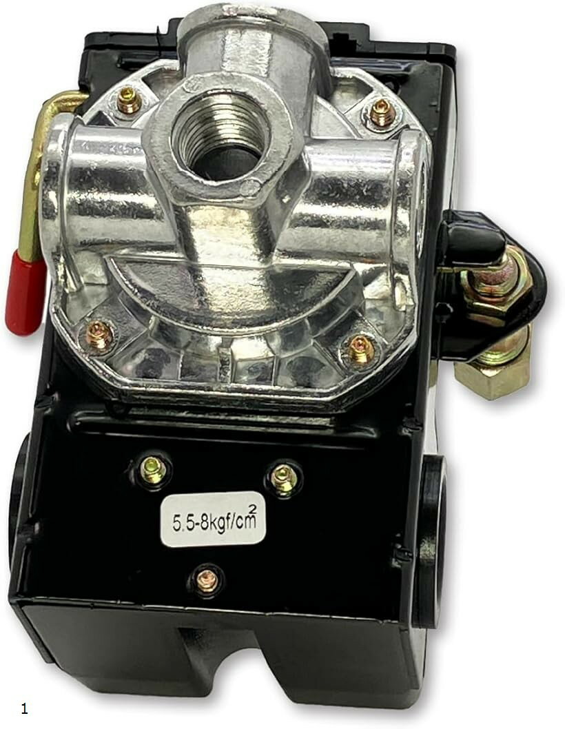 エアーコンプレッサー 圧力スイッチ 4ポート 汎用 交換用 初期値 5.5 ～ 8.0 kgf/cm2 約0.54～0.79MPa 1個入