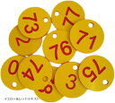 【楽天ランキング1位入賞】プラスチック製番号札 ロッカー・クローク用 1-100セット(イエロー&レッドテキスト)