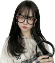ウィッグ ロング ストレート 黒髪 可愛い フルウィッグ レディース 小顔 自然 かつら 耐熱 ぱっつん前髪 姫髪 ロリータ ロングヘア コスプレ(ブラック)