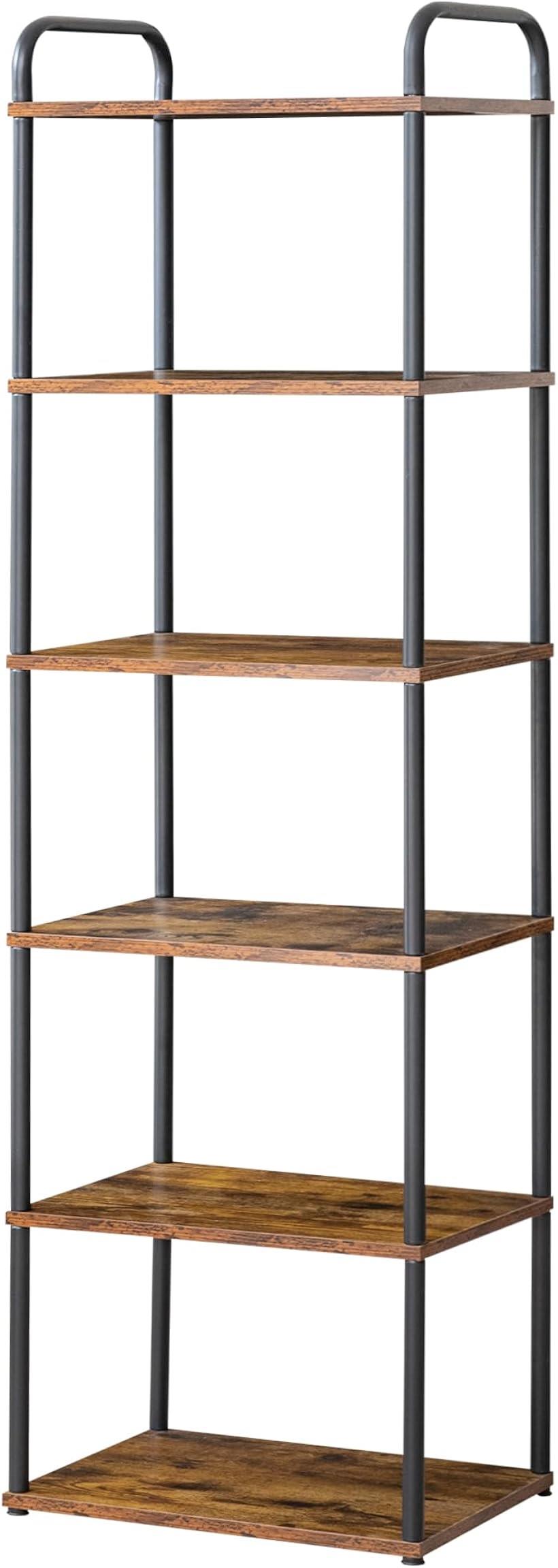 キッチンラック おしゃれ オープンシェルフ 本棚 隙間 キッチン収納 スリム 6段 ディスプレイ 食器棚 ..