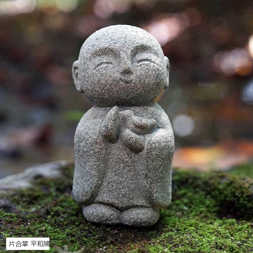 お地蔵さん 置物 ミニ 可愛い 御影石 お地蔵様 癒し 仏像 守り神 オブジェ H5.8cm 片合掌 ...