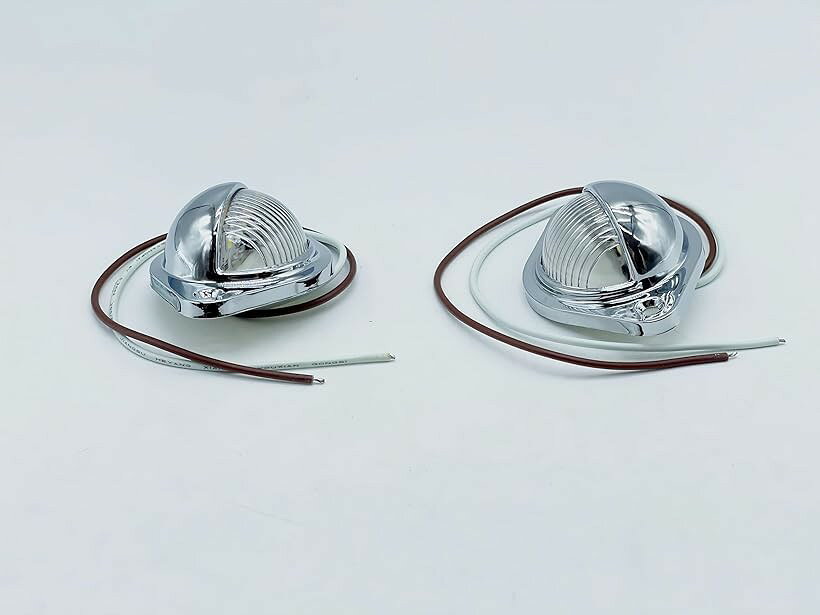 12V/24V LED ナンバー灯 ライセンスランプ 汎用 メッキ 二個セット ホワイト トラック ダンプ トレーラー 流用