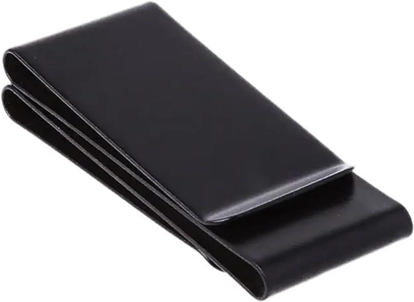 ステンレスマネークリップ マネークリップ 黒 カードクリップ 3面 ステンレス 財布 カードホルダー シンプル ラグジュアリー( ブラック)