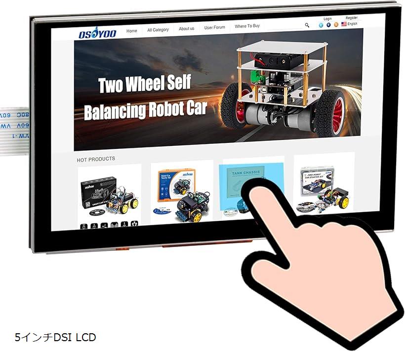 5インチTFT タッチスクリーン DSIコネクタ LCDディスプレイモニター 800x480解像度 ラズベリーパイ2 3 ..