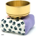 ペット仏具 セット おりん 日本製 りん棒 足跡柄 座布団(紫陽花)