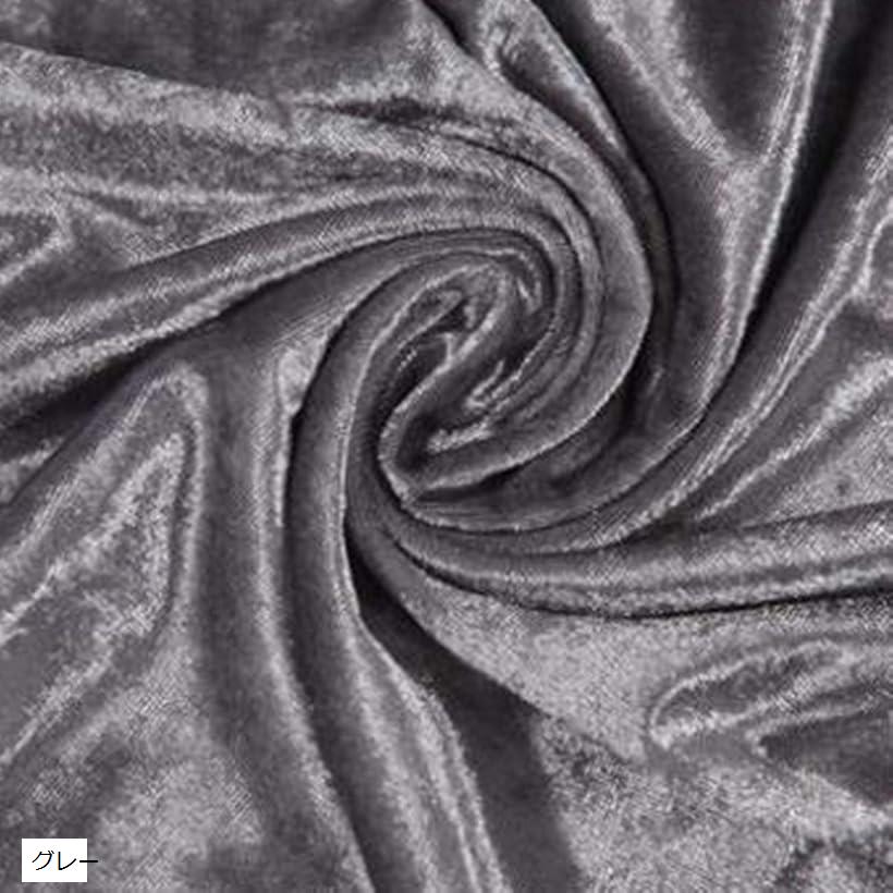 全23色 高光沢 映える ベロア 厚手 生地 カラー 約幅1.5mx2m グレー (グレー)