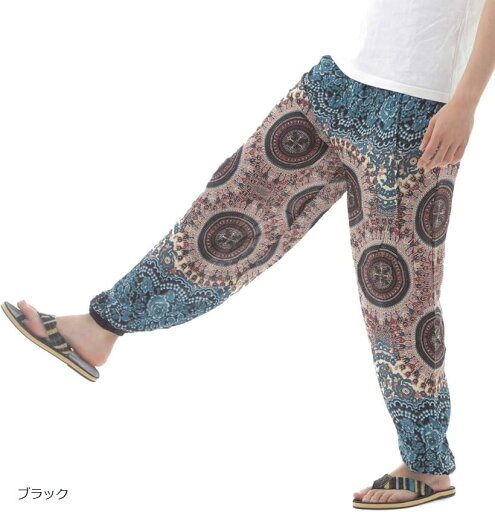 OKI オキ アジアンパンツ サルエルパンツ アラジンパンツ メンズ エスニック ロングパンツ AP1265-4(ブラック, Free Size) OKI オキ アジアンパンツ サルエルパンツ アラジンパンツ メンズ エスニック ロングパンツ AP1265-4(ブラック, Free Size)