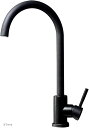 キッチン 洗面用 アンティーク 混合水栓 グースネック スワン 蛇口 シングルレバー 洗面台 SK118(ブラック)