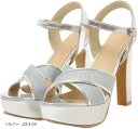 厚底サンダル レディース ハイヒール 12cm バックベルト(シルバー, 22.5 cm)(4)