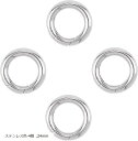 約4個 内径16mm カラビナ 丸型 キーリング ステンレス 留め具 キークラスプ リングクラスプ キーホルダー Oリング(ステンレス色-4個, 24mm)