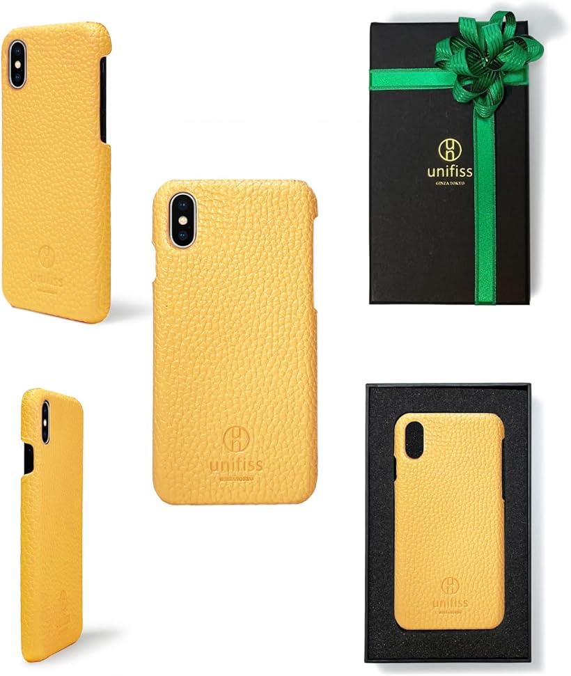 iPhone Xs/X ケース 対応 薄型 軽量 ワイヤレス充電対応 シュリンク PUレザー カバー スマホケース マット スリム スマホカバー iphoneケース (イエロー, iPhone Xs/X)