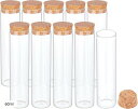 【楽天ランキング1位入賞】10個60ml ガラス試験管 ガラス瓶 コルク栓付 高さ129mm 直径30mm フラット(60ml)
