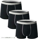 ボクサーパンツ メンズ 下着 紳士 ブラック 切替 3枚(ブラック(切替)3枚セット, 4L)