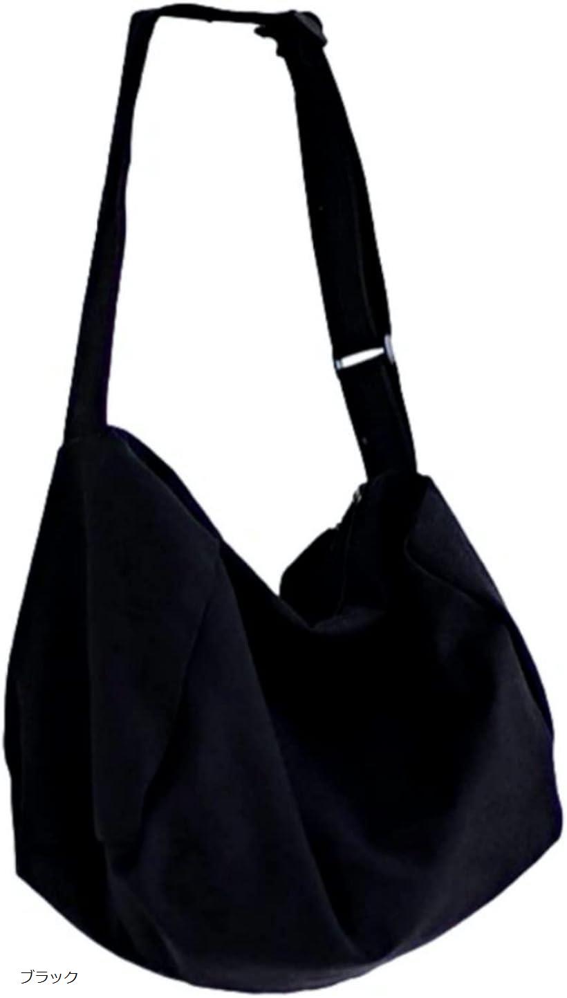 キャンバス トート ショルダー 肩がけ バッグ ブラック (ブラック)