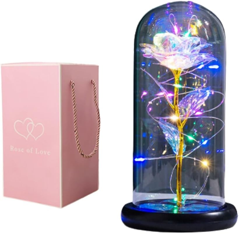 花 ライト フラワーライト 枯れない花 彼女の誕生日 贈り物 造花 バラ LEDライト 電池式 バレンタインデー 母の日 記念日 彼女への贈り物 (ゴールドローズ, 中)