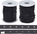 2巻 約10ヤード/巻 スナップテープ ポリエステルスナップ プラスチックボタン ファスナー 縫製材料 手芸用品 衣料品 アクセサリー 縫材料(ブラック)