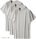 インナーシャツ メンズ 半袖 メッシュ 3枚 下着 肌着(ライトグレー, 2XL)