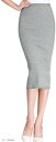 レッドレイ タイト スリム ロング ペンシル スカート スリット入り(グレー, Free Size)