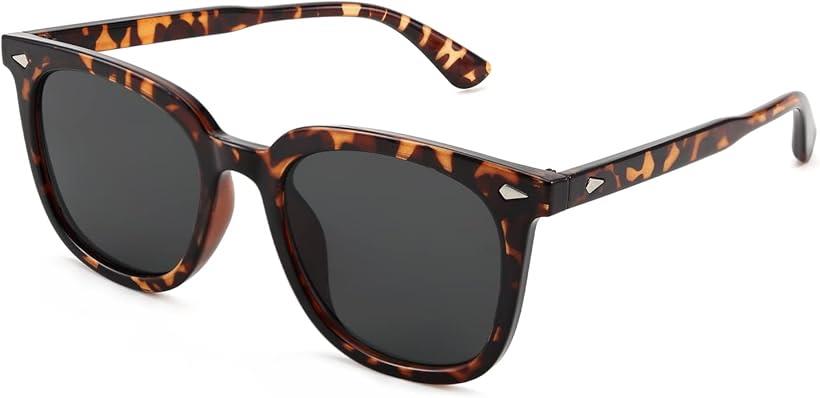 サングラス レディース 男女兼用 ウェリントン型 PCフレーム 大きめ ビッグ 軽量 小顔 おしゃれ 気質 素地すっぴんメガネ スポーツ 釣り 登山 運転用 B1083(グリーン)