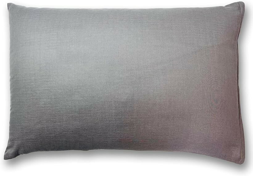 Soba Shell Pillows - 日本製 そばがら枕 和晒し オーガニックコットン 枕カバー付き そば殻 まくら 高さ調節可能 大 グレー (グレー, 大)