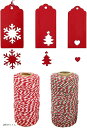 Rajjo綿ひも ラッピング 紐 ロープ リボン コットンコード クリスマス ギフト 2色セット 1(2色セット 1)