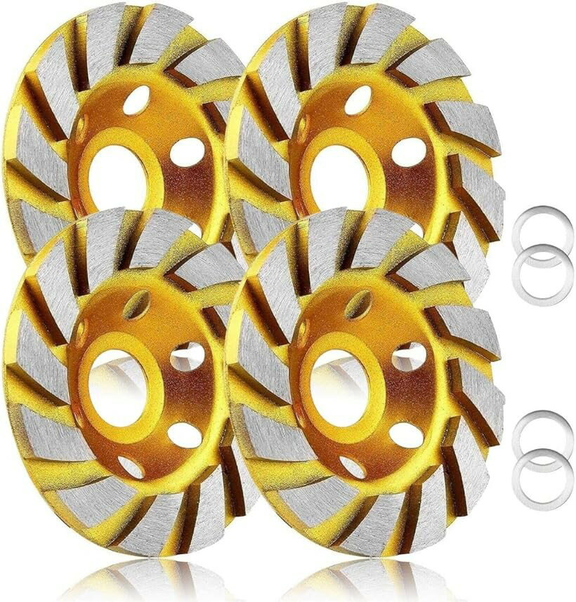 ダイヤモンドカップ サンダー 刃 コンクリート 研磨 研削 砥石 グラインダー ホイール 100mm 4個