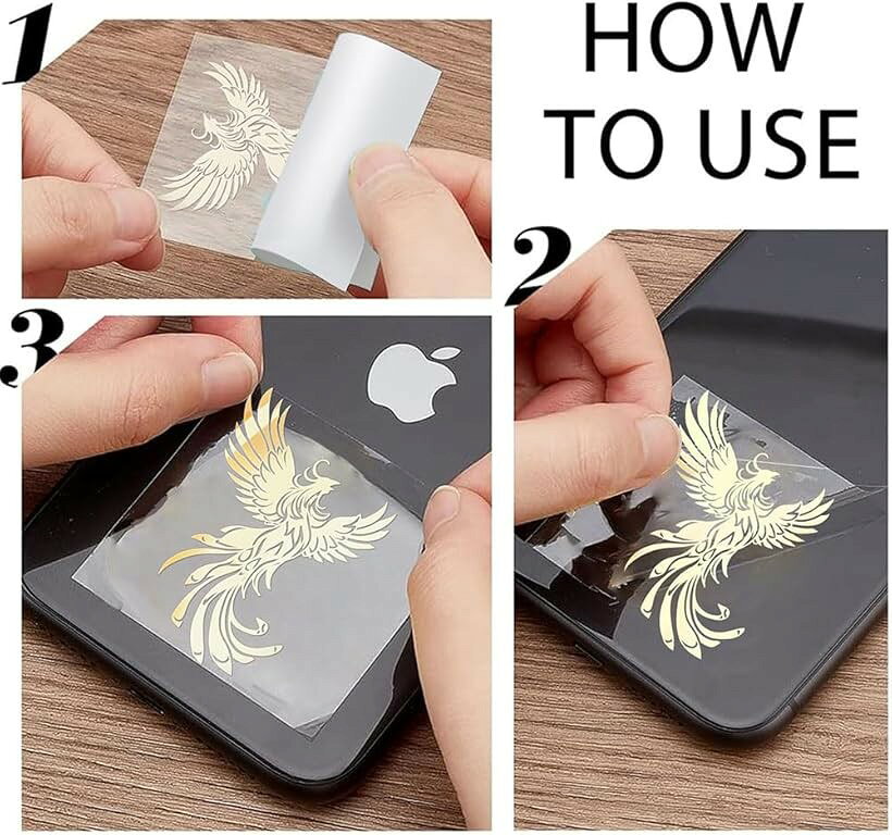 9個9種類 レジンステッカー 不死鳥 金属製シール メタルシール 金属ステッカー DIY UVレジン封入用 ハンドメイド アクセサリーパーツ 封入素材 デコパーツ 手芸材料 ゴールド 約4x4cm horiku-10126455 ホリック サンプル画像3