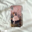 絵画のスマホケースiPhone15 ピカードロマンスと満開の桜アート 名画 美術館 印象派 韓国 おしゃれ 大人かわいい 花柄 スマホカバー 6.1インチ対応 公式(ピンク, iPhone15)