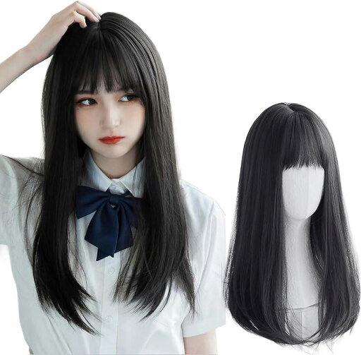ウィッグ ロング ストレート フルウィッグ 耐熱 自然 コスプレ 普段使い ウィッグネット付き 黒(ブラック) ウィッグ ロング ストレート フルウィッグ 耐熱 自然 コスプレ 普段使い ウィッグネット付き 黒(ブラック)