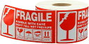 【楽天ランキング1位入賞】割れ物シール FRAGILE 500枚セット 13x7 取扱注意 壊れ物 フラジール ステッカー ラベル(レッド)