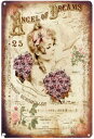 ブリキ看板 ガーデニング バラ 薔薇 花 お花 アメリカン 雑貨 ウォールフラワー アンティーク(G)(3)