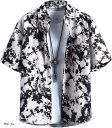 アロハシャツ メンズ 半袖 夏 カジュアル 大人 トップス 夏服 大きいサイズ ハワイ おしゃれ かっこいい ゆったり ゴルフ 派手 ポリエステル サーフィン 春服 半袖シャツ 2way サマー(柄C, XL)