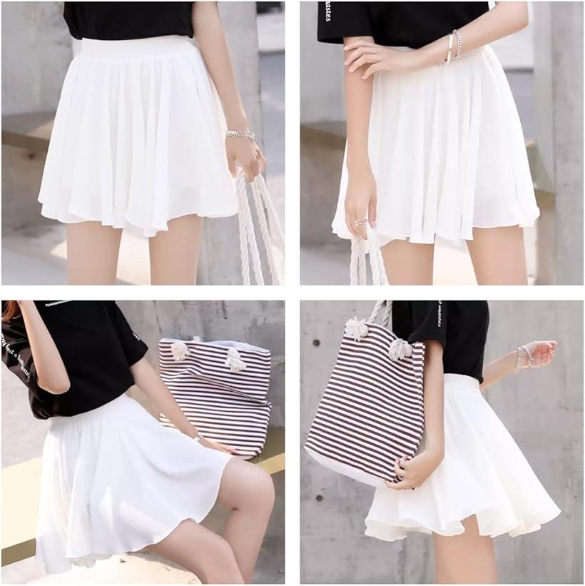 エレクトリックサーカス フレア ミニ スカート 美脚 ライン ショート丈 インナー パンツ 付き チュール レディース ウエア ホワイト(ホワイトメッシュ, Free Size)