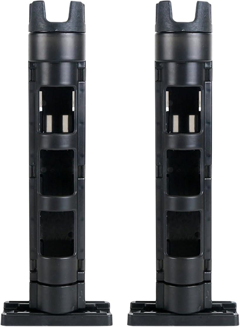 ロッドスタンド 2個セット ブラック スタンド長さ 3段階調整可能 釣り竿 (ブラック, 28cm)