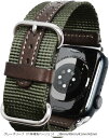 atelierCODEL アップルウォッチ バンド 職人が付け心地を追求 apple watch ナイロン レザー ベルト 対応(グレーオリーブ(穴革補強バージョン), 38mm/40mm/41mm/42mm)