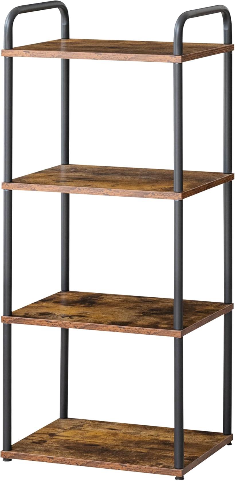 キッチンラック おしゃれ オープンシェルフ 本棚 組立品 4段 幅40x奥行30cmx高さ103cmディスプレイ 食..